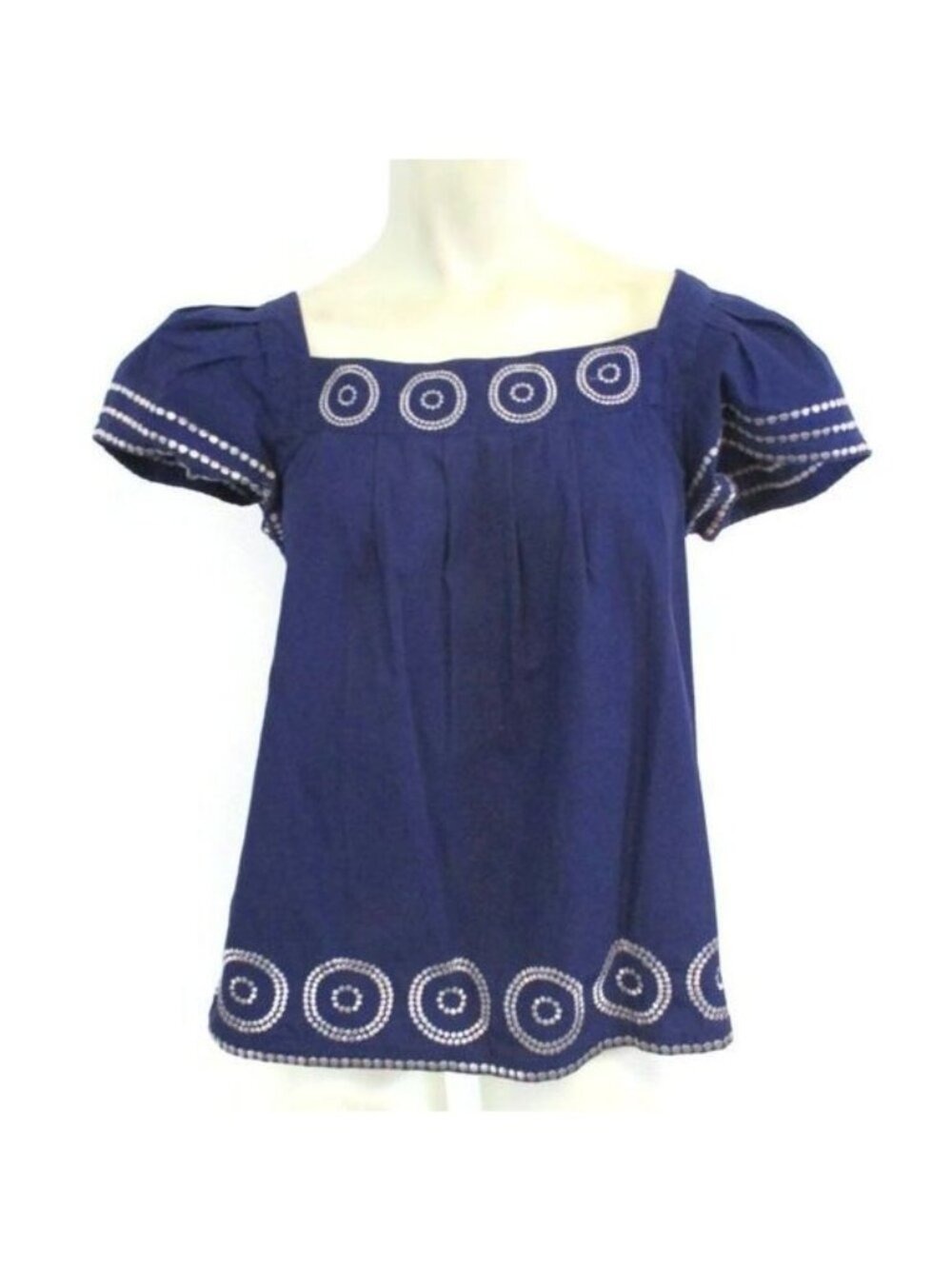 Kate Spade Blue Top Silver Embroidery Small